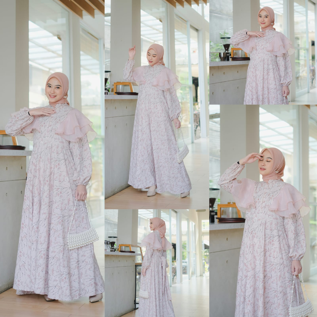 MAXY MEGHAN FLOW FASHION PAKAIAN WANITA DRESS GAMIS MAXI BAHAN CRINKLE MS