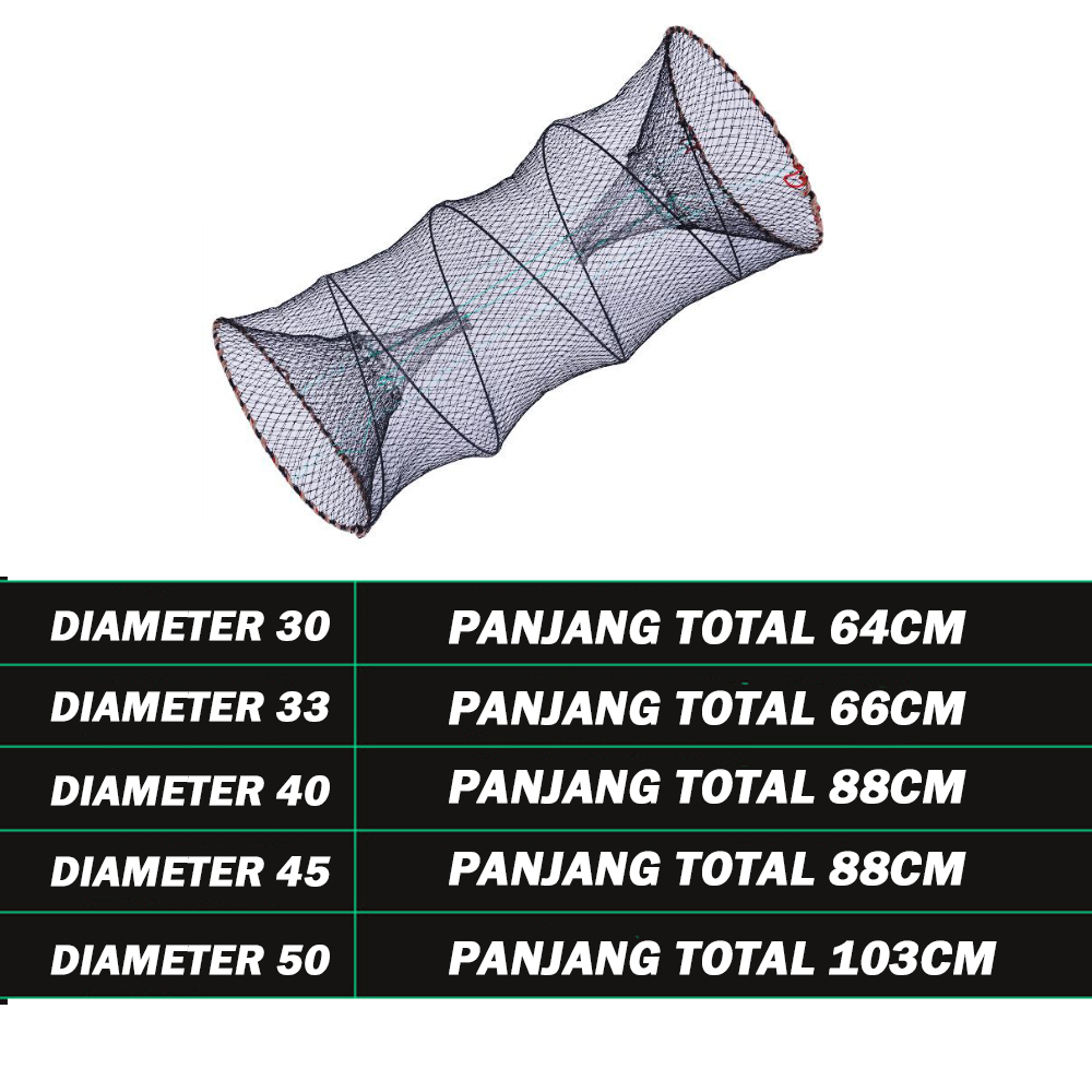 MN Bubu Jaring Perangkap Ikan Udang Kepiting Lobster / Bubu Ikan Lipat Bulat / Jaring Ikan Udang