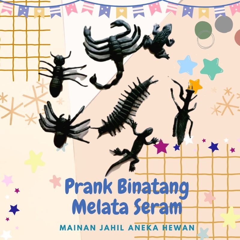 PRANK FAKE ANIMAL Prank Binatang Melata Cicak Belalang Laba Laba Semut Kalajengking Scorpion Kodok L