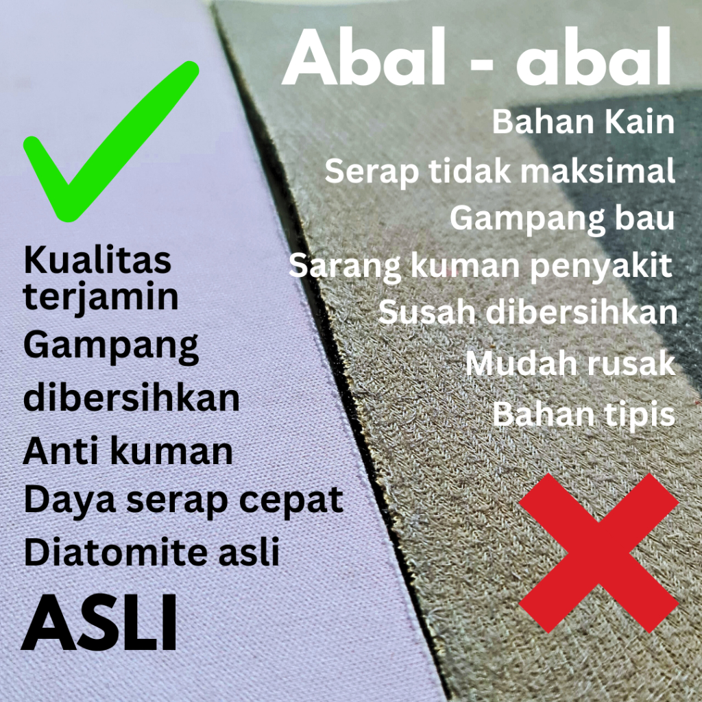 Keset Diatomite Dapur Kamar Mandi Kaki Toilet Bathroom Rumah Batu Diatomit Diatom Diatomic Original Asli Panjang Besar Tebal Oval Kotak Daya Serap Tinggi - Mufid