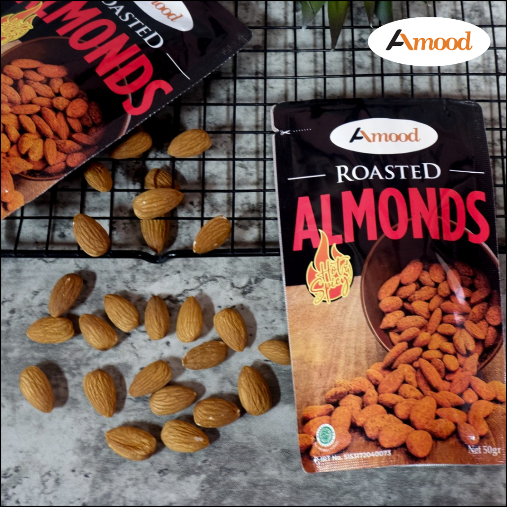 

Kacang Almond Panggang Amood Rasa Spicy 50 Gram