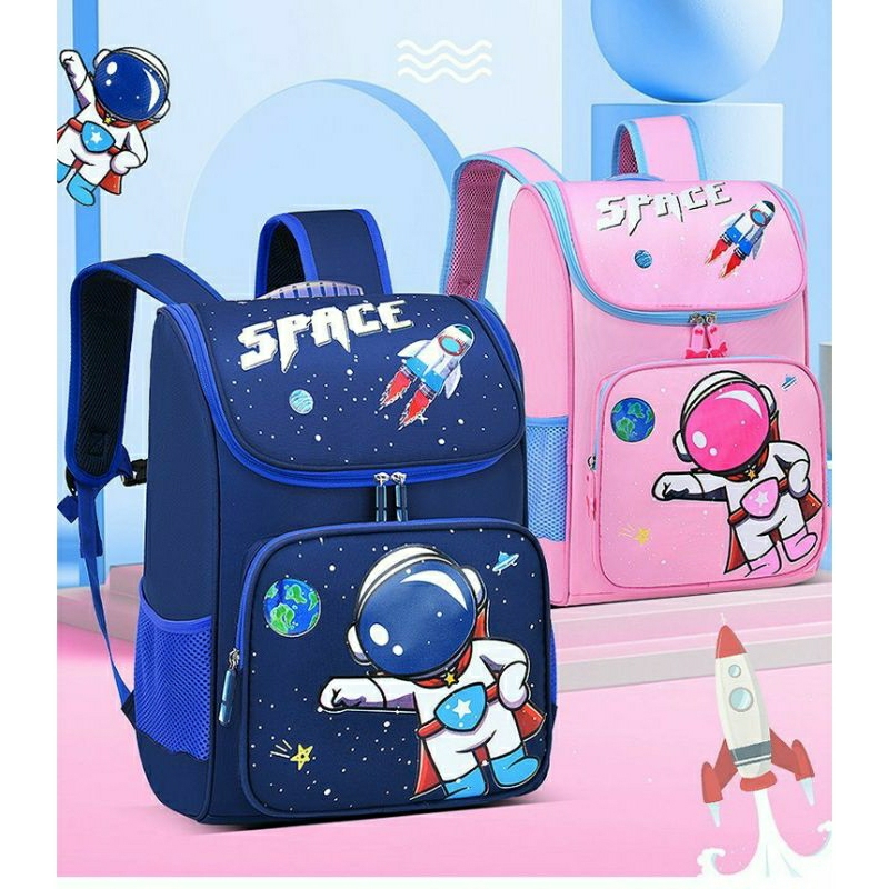 NIQABIS Tas Ransel Anak Laki Laki Astro Space Tas Sekolah Anak Tk SD Anak Cowok Cewek Perempuan Unisex Murah