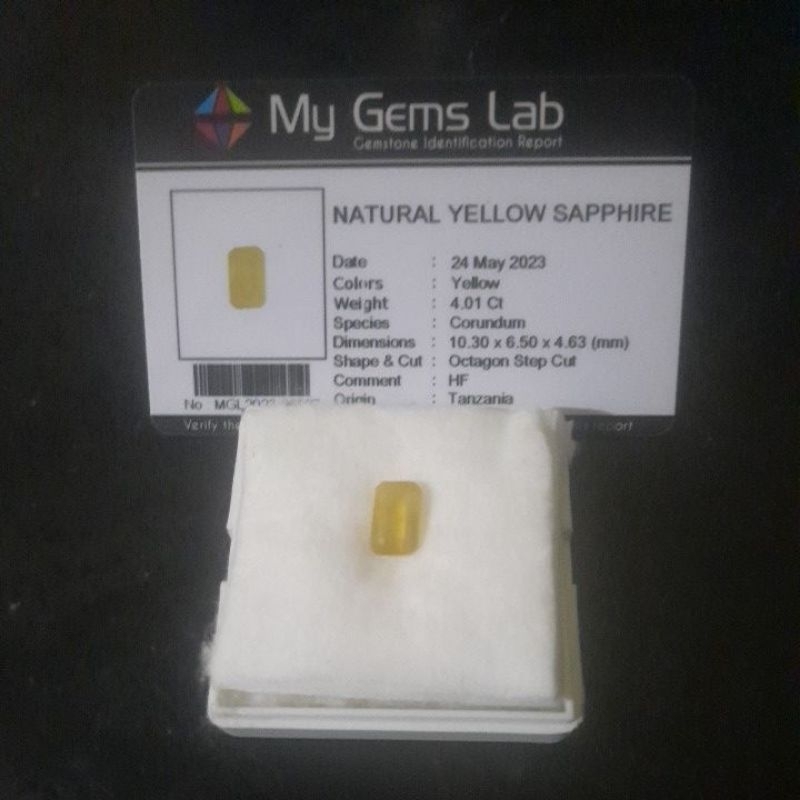 batu permata yellow safire || natural yakut kuning || plus memo MGL