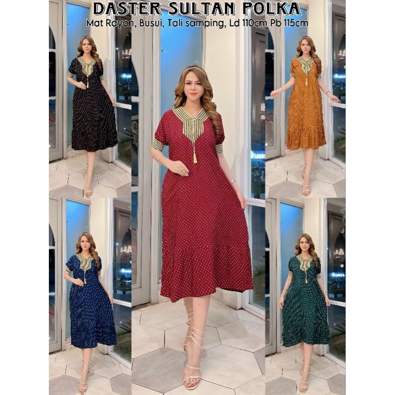DASTER ARAB SULTAN MOTIF POLKADOT | RAYON SUPER GRADE A | RESLETING DEPAN BUSUI | RENDA MILO