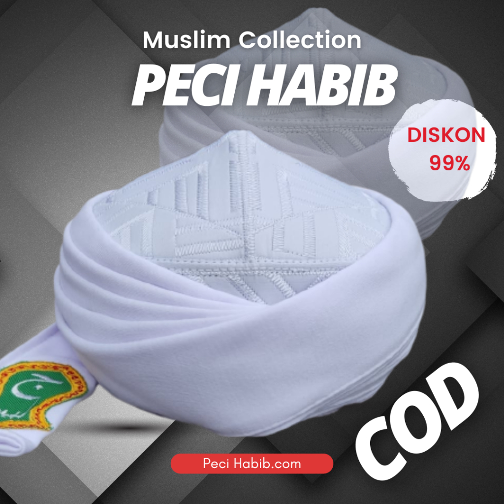 Peci  Imamah Habib Permanen Terbaru COD / Peci Habib Umar Berkualitas Terbaru 2024