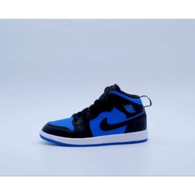 SEPATU ANAK ORIGINAL NIKE AIR JORDAN 1 MID BLACK ROYAL BLUE