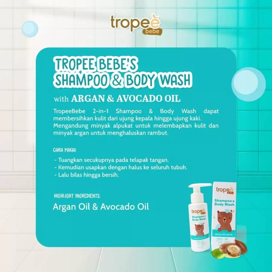 Tropee Bebe Body Wash / 2in1 Shampoo &amp; Body Wash 100ML