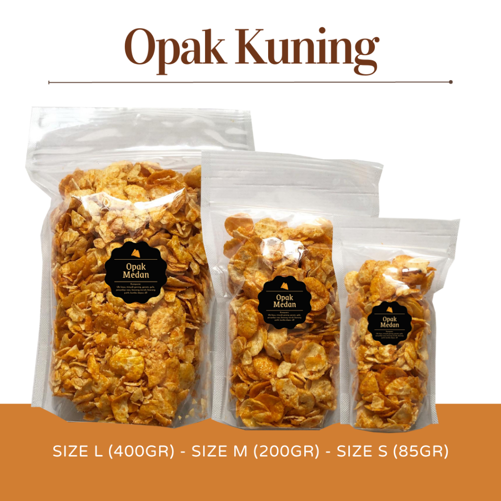 [DELISH SNACKS] Opak Medan (L) 400gr / Snack Cemilan Camilan Pedas Manis / Opak Singkong Mini Merah / Kuning