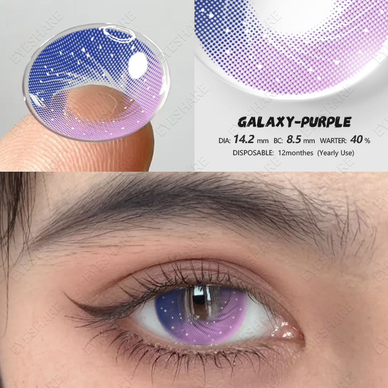 [COD] Kontak Softlens X 2 Nicelook Color Big Eyes DIA 14.20 MM -14.50MM Normal/Minus(0.00) Kadar Air 40% / Best Seller / Free Lenscase / Softlen Berwarna / Lensa Warna GALAXY PINK/PURPLE