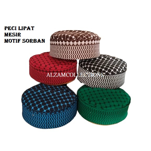 PECI MESIR ARAFAT / PECI LIPAT MESIR MOTIF SORBAN / PECI LIPAT BATIK / KOPIAH SORBAN