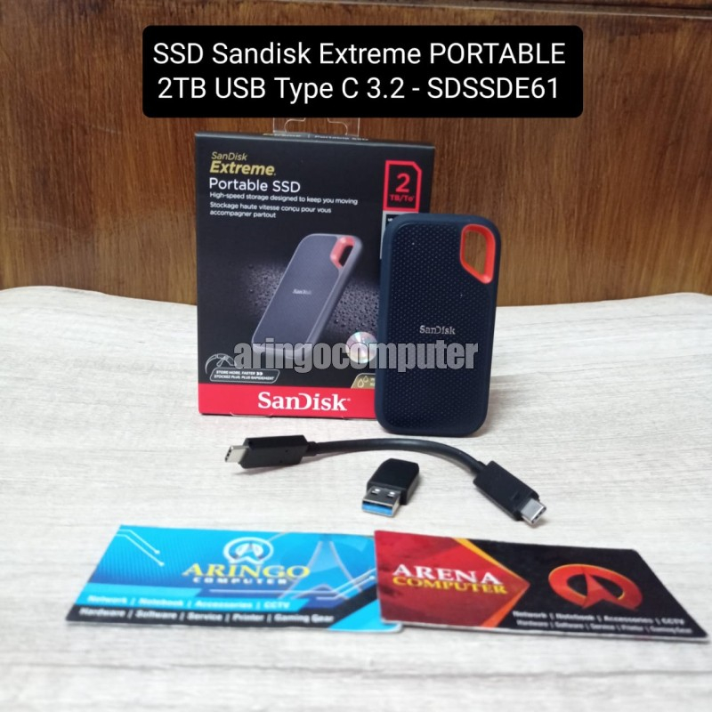 SSD Sandisk Extreme PORTABLE 2TB USB Type C 3.2 - SDSSDE61