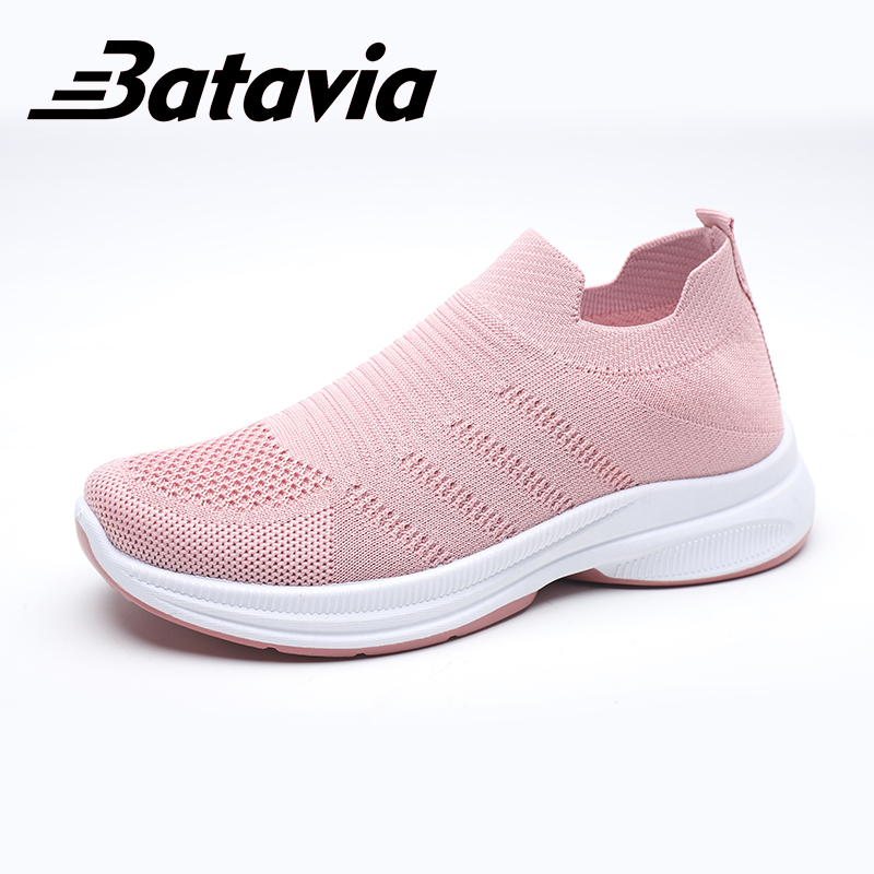 Batavia Sepatu olahraga impor premium perempuan terbaru rajut adem antislip antiaus sepatu lari anak perempuan  kanvas FASHION N10