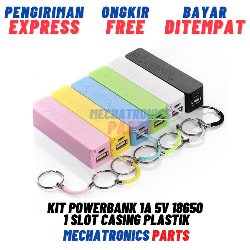 Kit Powerbank 1A 5V 18650 1 Slot Casing Plastik