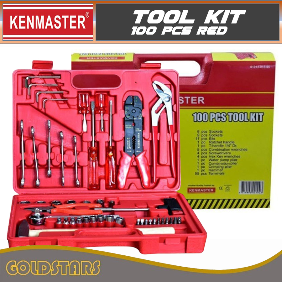 Tool Kit Set 100 pcs Kenmaster Alat Perkakas Lengkap N2 Red