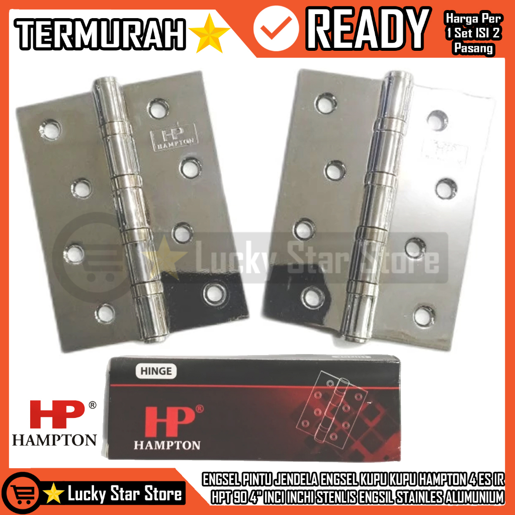 ENGSEL PINTU JENDELA ENGSEL KUPU KUPU HAMPTON 4 INCHI ES IR HPT 90 4" INCI IR 3X2.5X2MM 4X3X2MM 5X3X