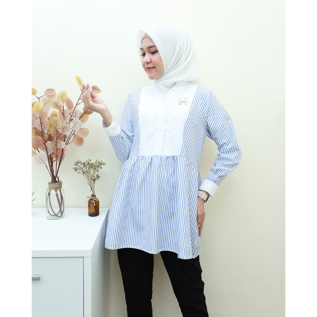 ENZY  Blouse- Baju Kerja Wanita Terbaru by Hijab Mamah icis