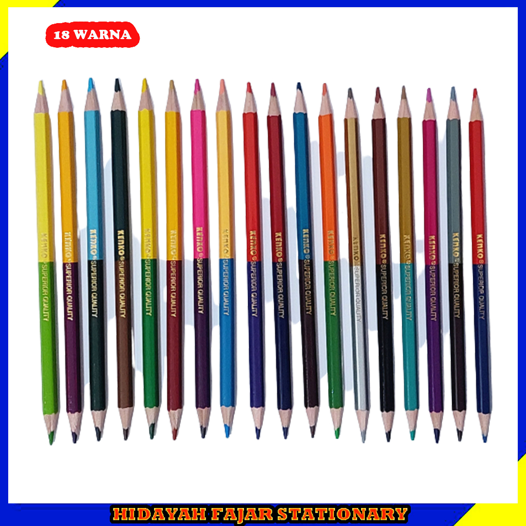 

Pensil warna - colour pencil - pensil 18 warna bolak-balik