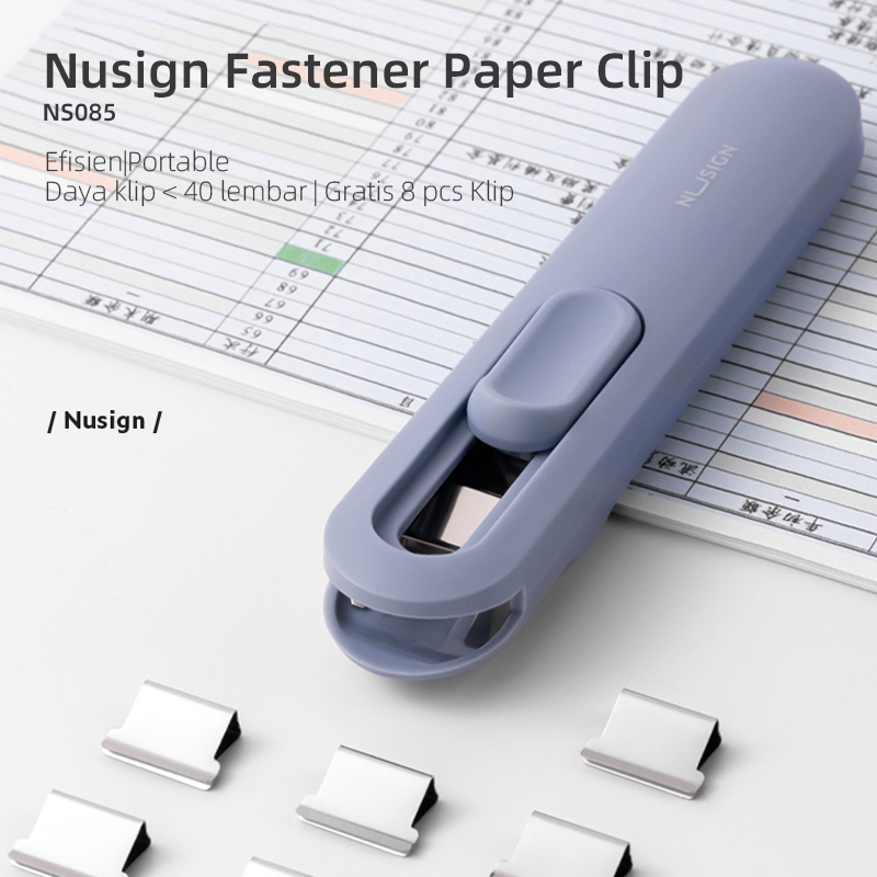 Nusign Fastener / Binder Clip / Penjepit Kertas Otomatis Gratis 8 Buah Clip NS085