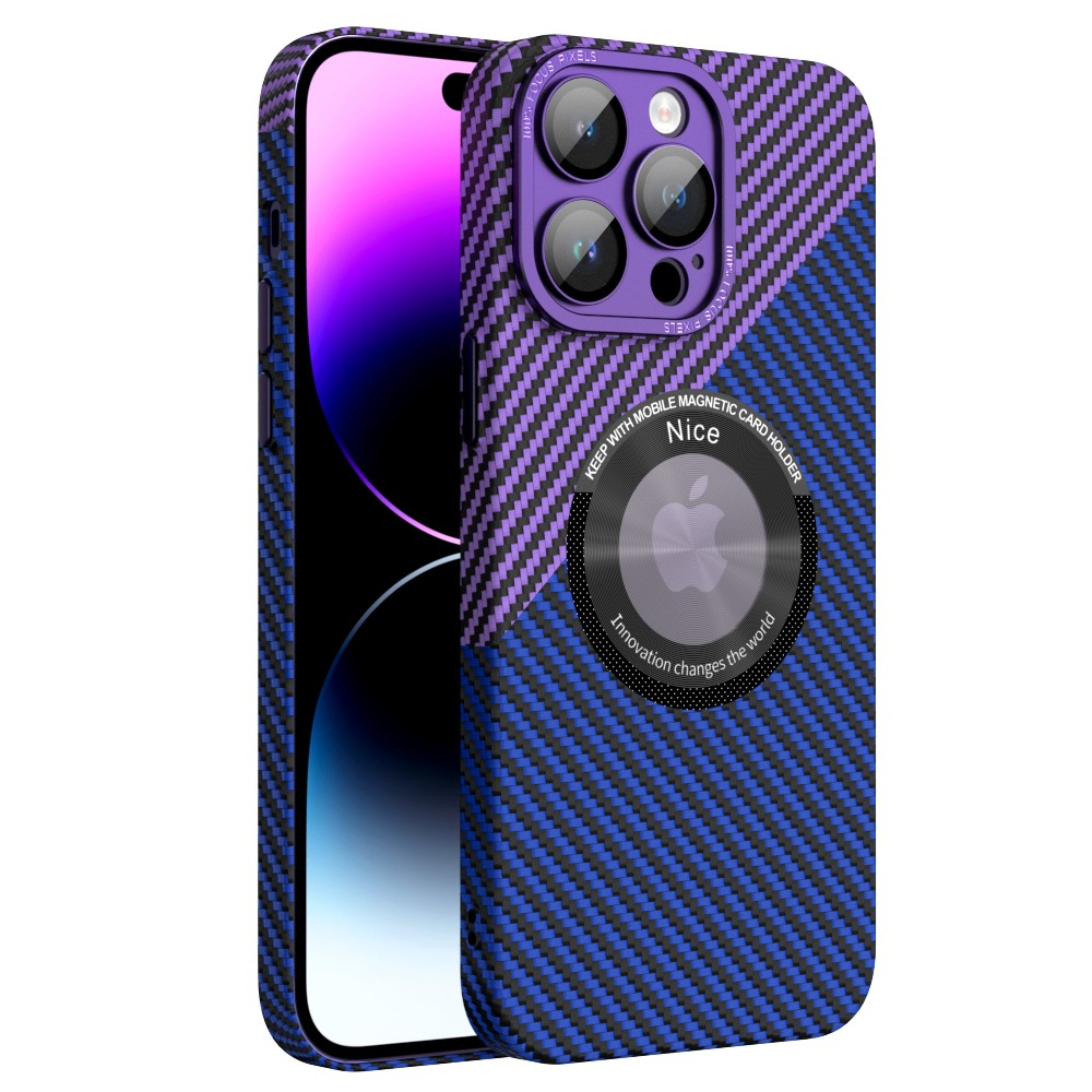 Phone Cover Magsafe Case For Iphone 12 Pro Max 12 Pro 12 Carbon Pattern Alloy Metal Camera Protection New Combine Mix Candy Color