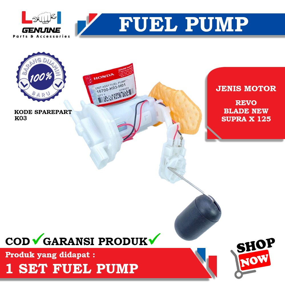 -LOI- FUEL PUMP ASSY POMPA BENSIN LENGKAP REVO BLADE NEW SUPRA X 125 K03