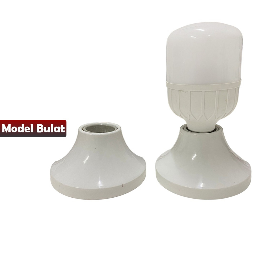 Fitting Lampu Bulat Warna Putih Polos Premium - YOSINOGAWA