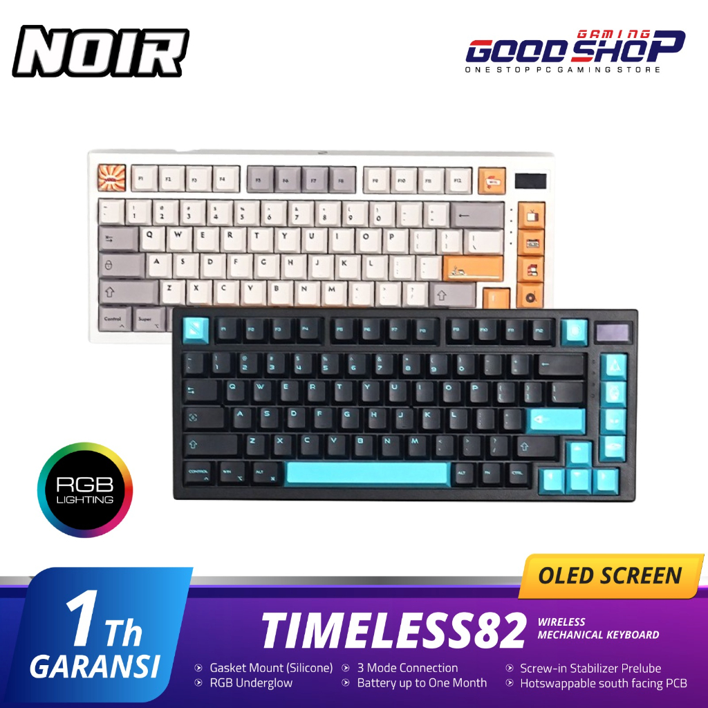 Noir Timeless82 75% Wireless OLED Mechanical Keyboard Gasket Mount PBT