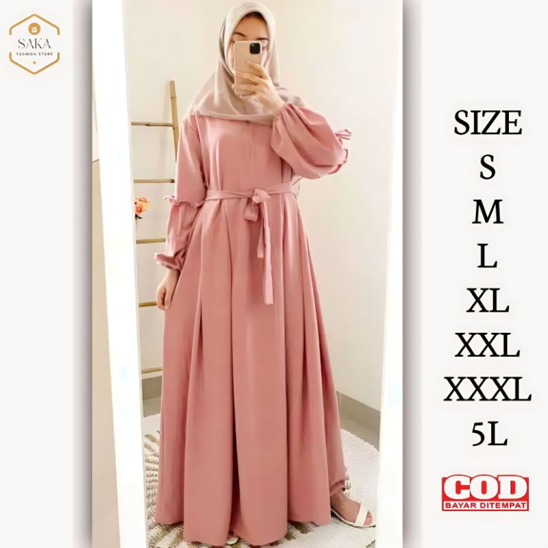 BRIELLA BAJU MUSLIM DRESS GAMIS PAKAIAN TERBARU 2024 LEBARAN WANITA CEWEK REMAJA MUSLIM POLOS SIMPEL