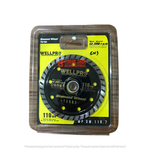 WELLPRO Diamond Wheel Turbo Mata Pisau Potong Granite Keramik 4&quot; 110 mm