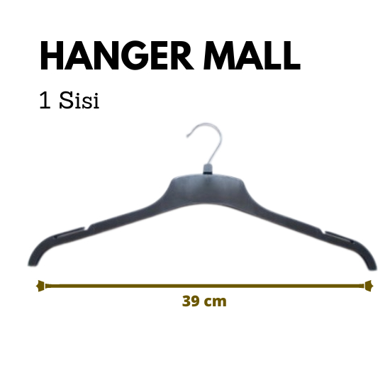 Hanger Mall Hitam Kuat 1 sisi 39cm Hanger Baju Dewasa Murah Tebal H&M Brand untuk Jualan Gantungan B