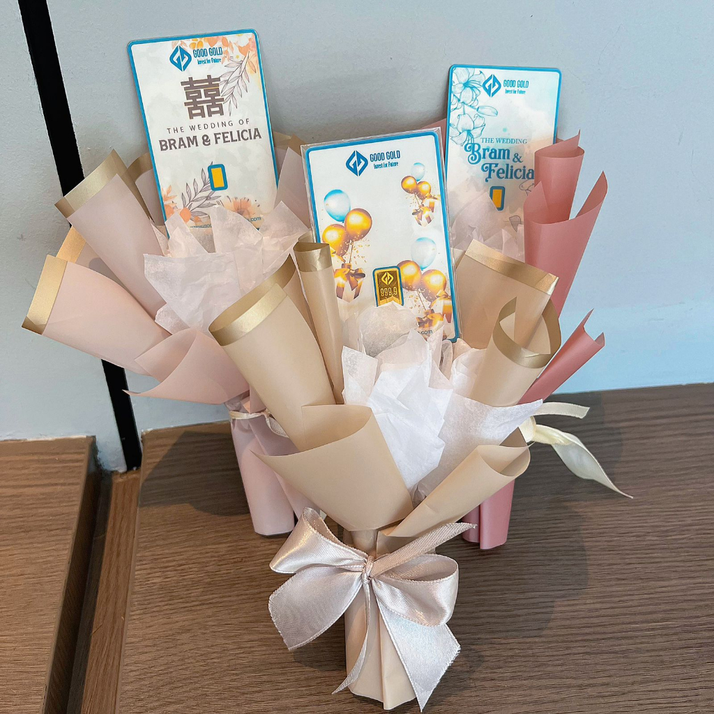 Buket Bunga Logam Mulia/ Hand Bouquet Flower