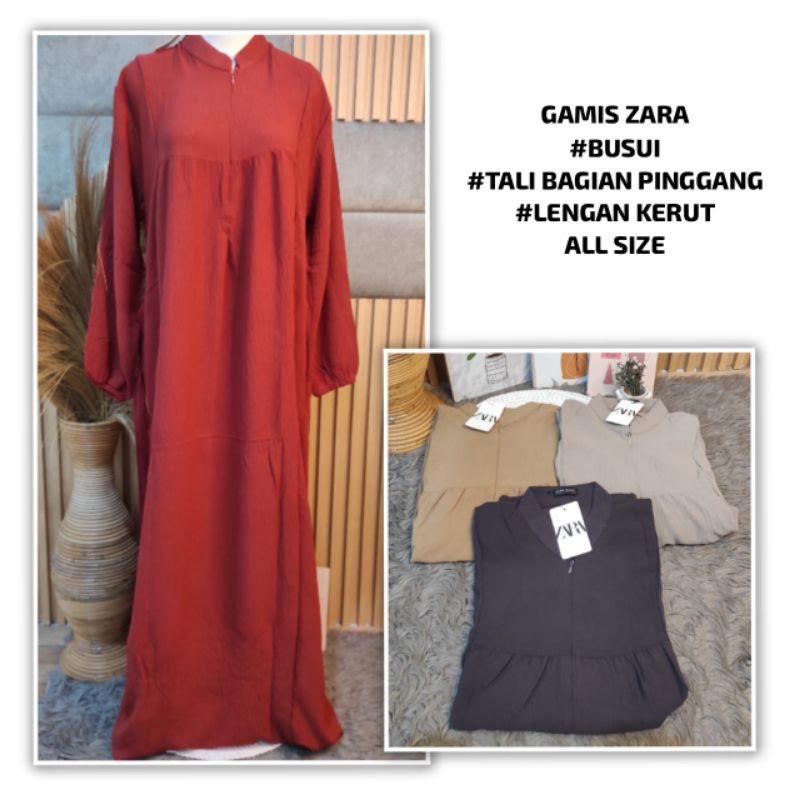 Dress Zara Cringkle Premium Allsize / Gamis Zara Premium