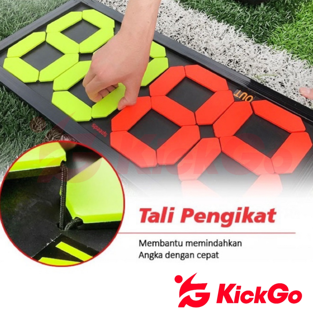 KickGO Papan Pergantian Pemain Sepak Bola Futsal Exchange Board In Out Papan Skor