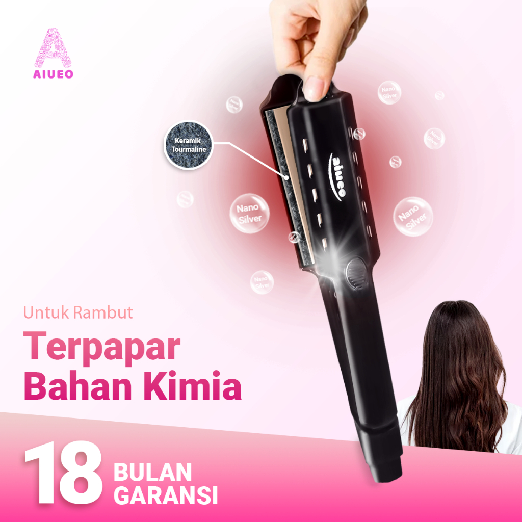 [GARANSI 18BLN] • Catokan Rambut Curly and Hair Straightener AIUEO 8099 3in1 Alat Catok Meluruskan dan Keriting Rambut