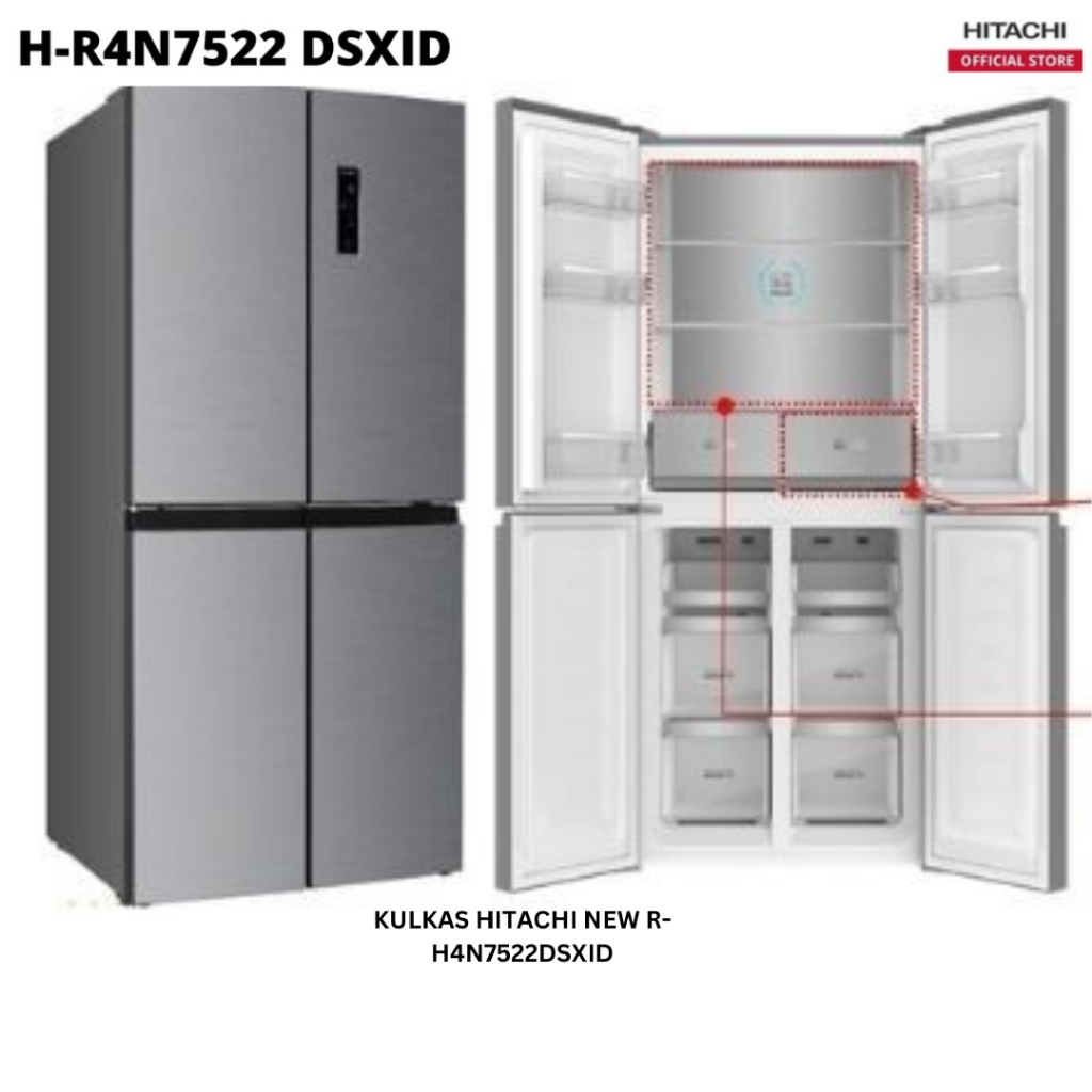 KULKAS HITACHI H-R4N7522DSXID BOTTOM FREEZER