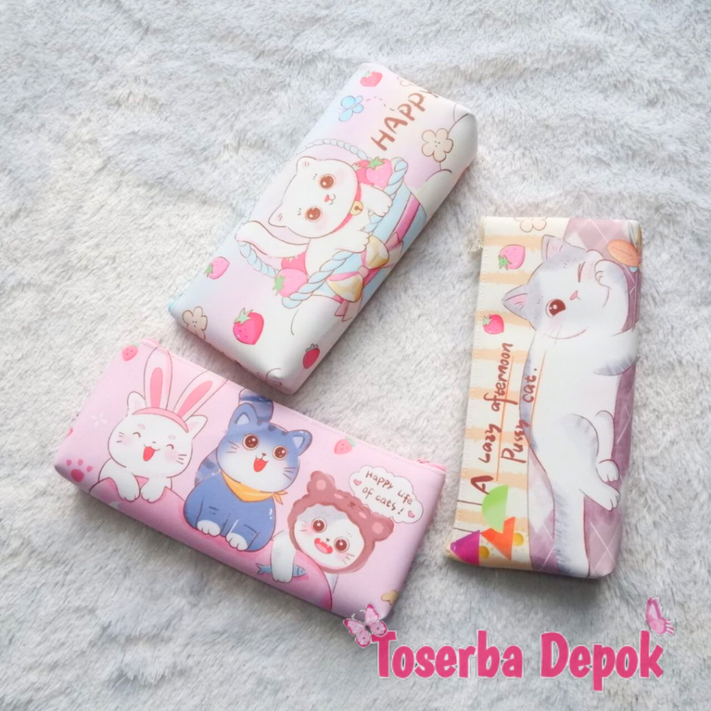 Tempat Pensil Anak Motif CAT RANDOM Kotak Pensil Anak Sekolah