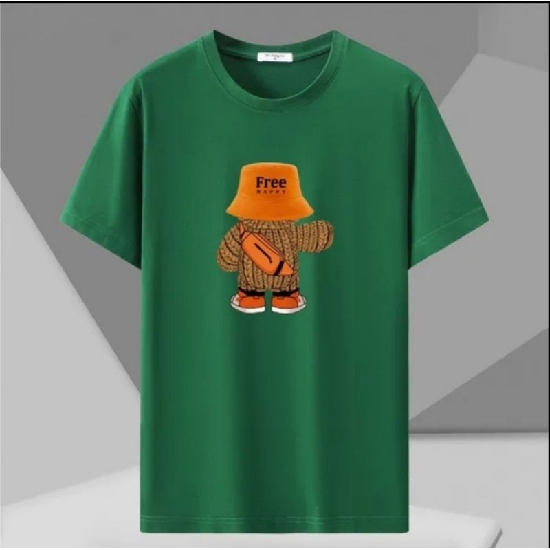 Kaos Pria Teddy Free Atasan Cowok Lengan Pendek Oblong Distro Tshirt Man Dalaman Laki Laki Logo DTF COD