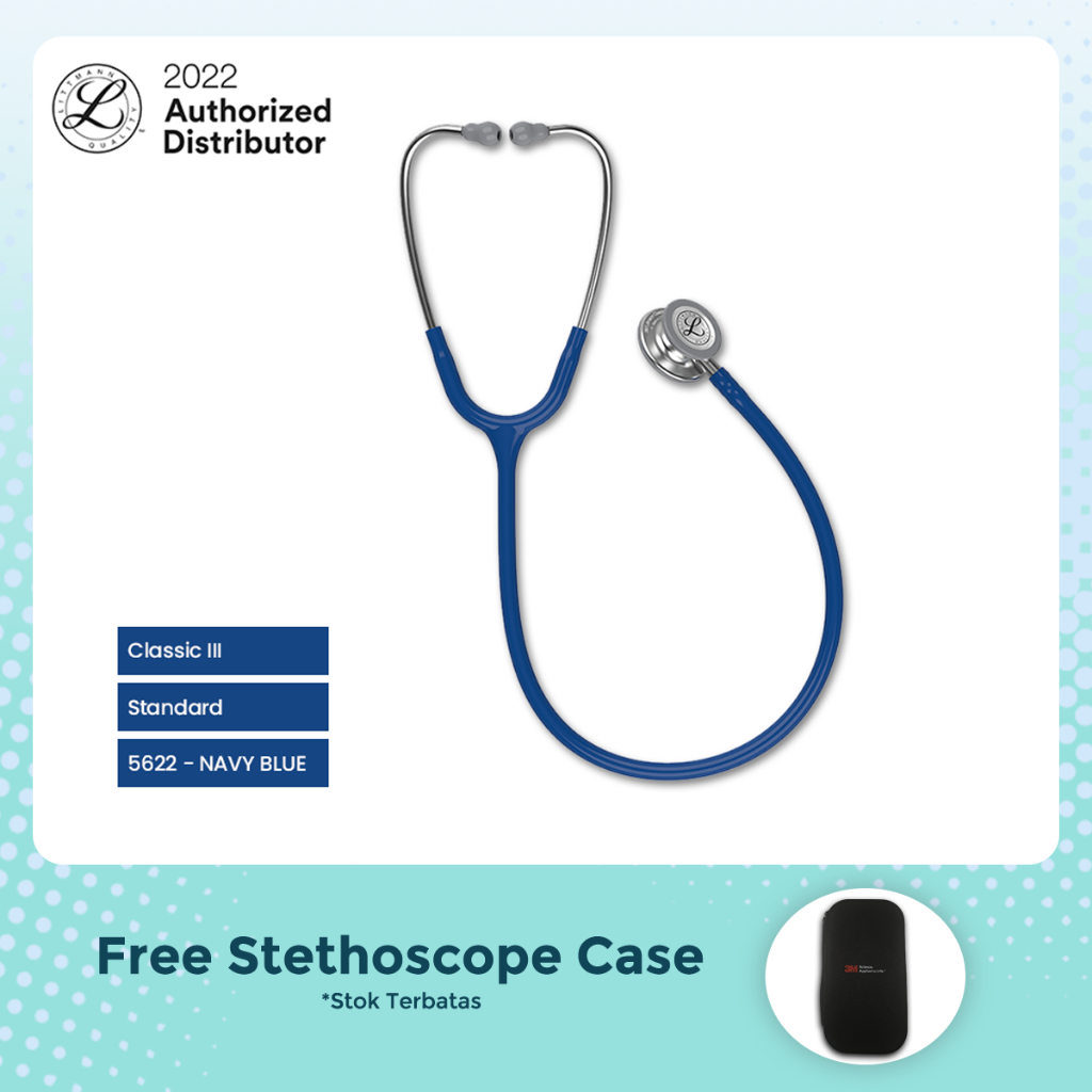 3M Littmann Classic III Stethoscope / Stetoskop Dewasa - NAVY BLUE - 5622