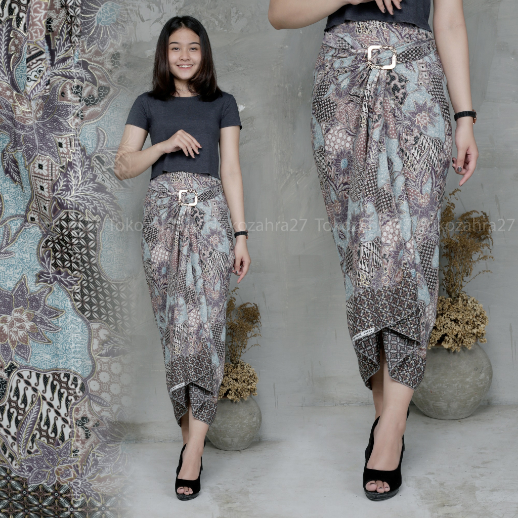 Rok Rempel Batik Pinggang Karet Jumbo MOTIF KUACI