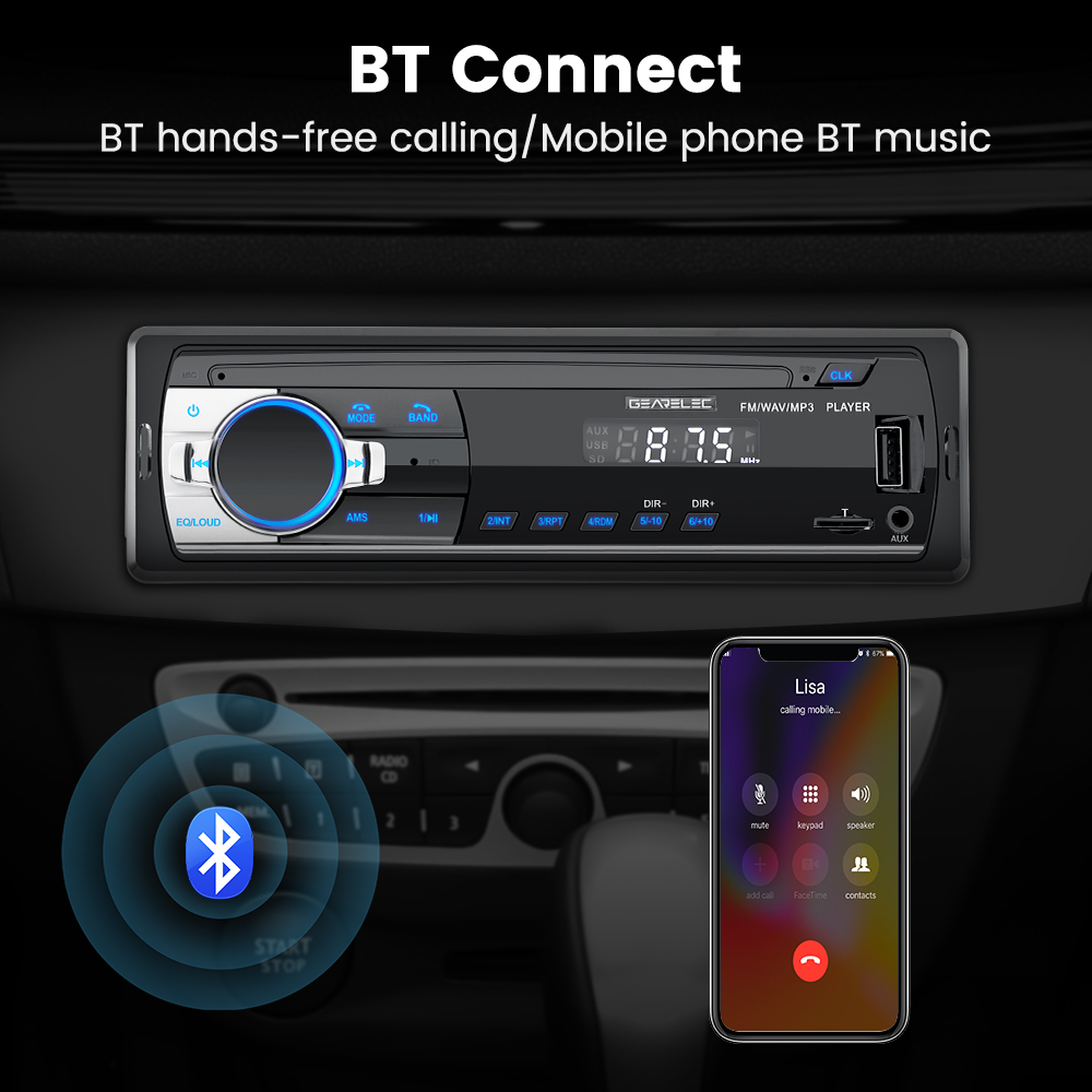 【Car Radio】Head Unit Single Din Mp3 USB FM Radio Bluetooth Tape Mobil JSD-520