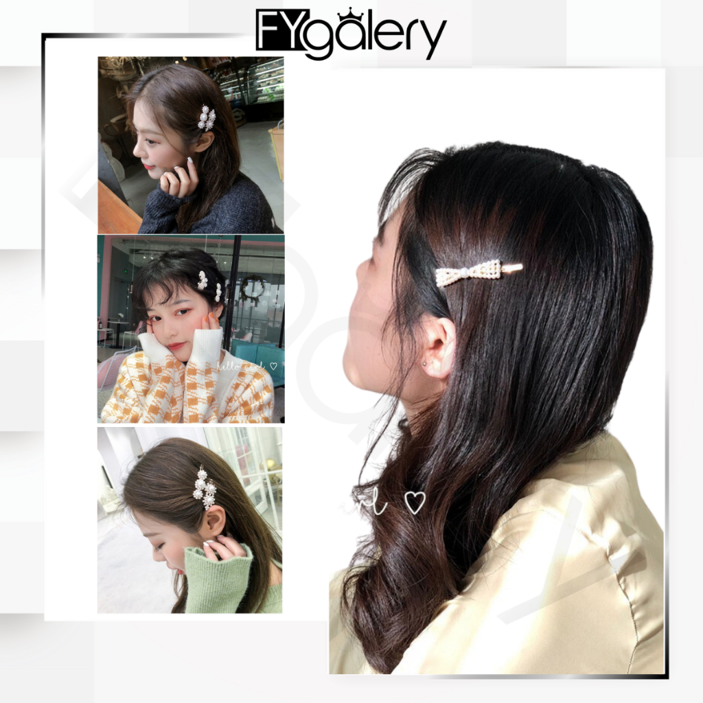 FYGALERY ACC147 Jepit Rambut Mutiara Korea Style Glamour Hairpin Pearl Alloy Aksesoris Rambut Wanita Dan Anak Murah