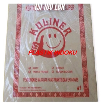 

Kertas Nasi Coklat / Kertas Bungkus Nasi / Kertas Minyak Uk 27 x 37 Isi 100 lbr