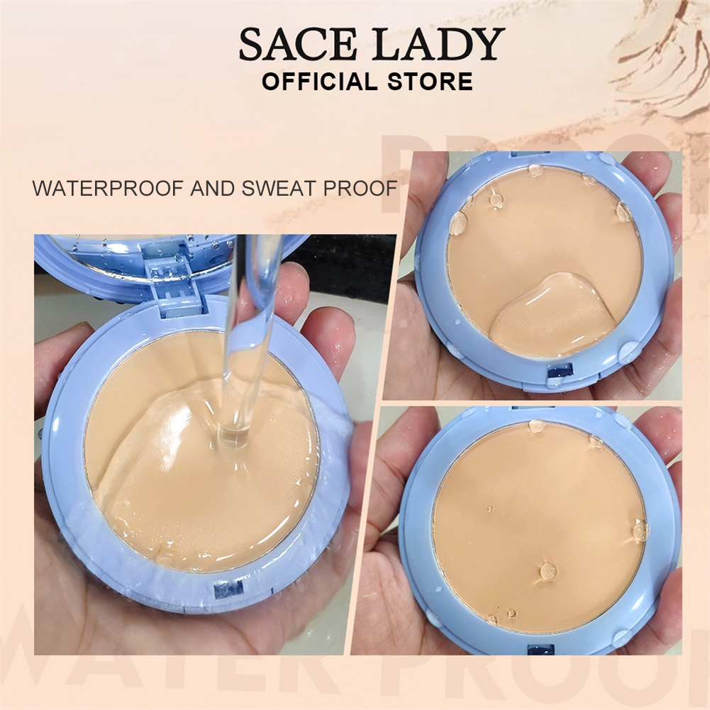 SACE LADY Waterproof Pressed Powder Matte Flawless Lightweight Oil-Controlling Makeup - 8gr