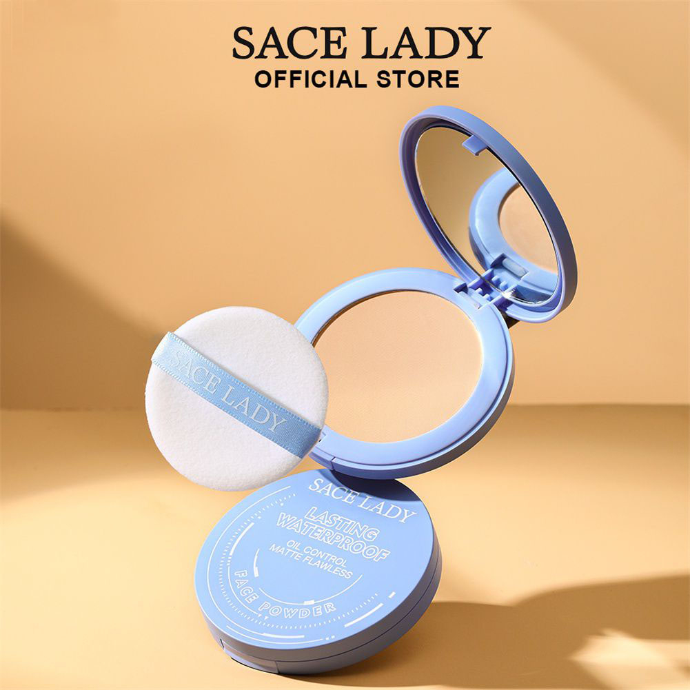 SACE LADY Waterproof Pressed Powder Matte Flawless Lightweight Oil-Controlling Makeup - 8gr