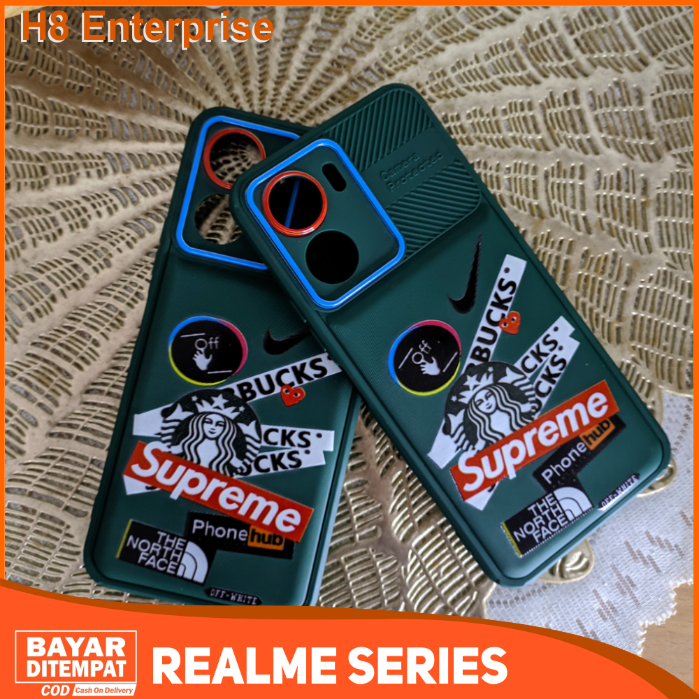 Case Realme 5 5i 6i 10 C2 C3 C12 C15 C21 C21Y C25 C25Y C55 Narzo 20 30A Casing Starbucks X Supreme Pro Camera Premium