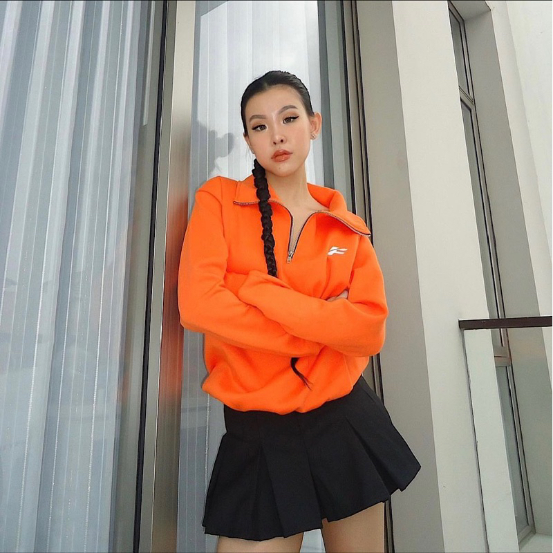 First Time Round - Quarter Zip Sweatshirt - Orange