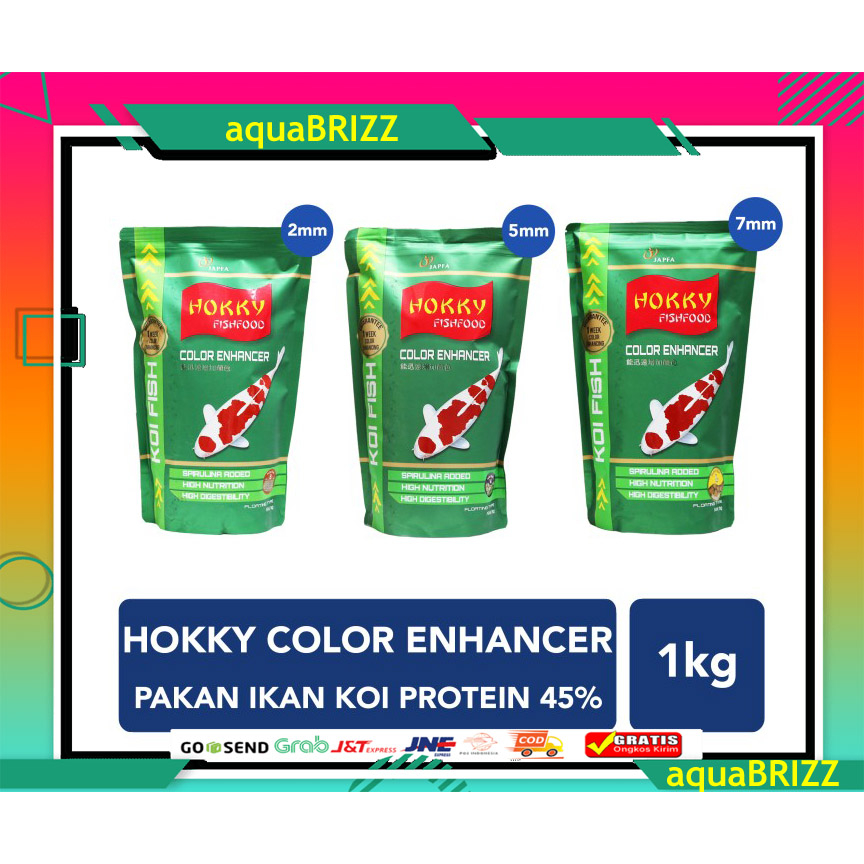 hokky spirulina Medium 1KG Makanan Pakan pelet Ikan Koi Color Enhancer