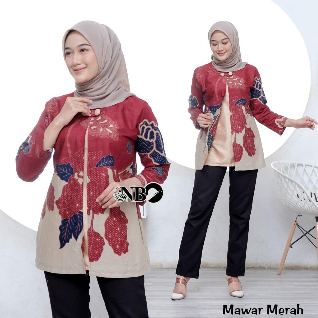 ATASAN BLUS BATIK MOTIF MAWAR