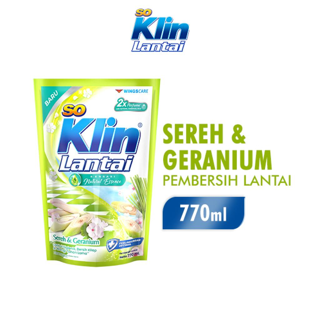 Soklin Pembersih Lantai Sereh & Geranium Pouch 770 ml