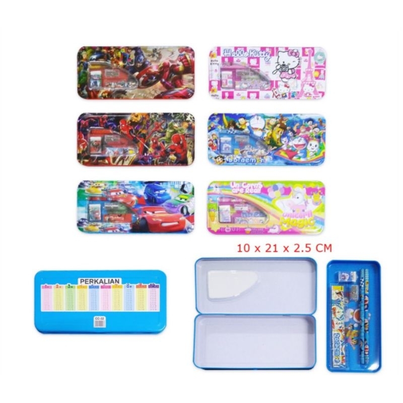 

Tempat Pensil Kaleng + isi