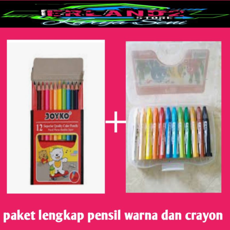 

pensil warna dan crayon paket lengkap hemat